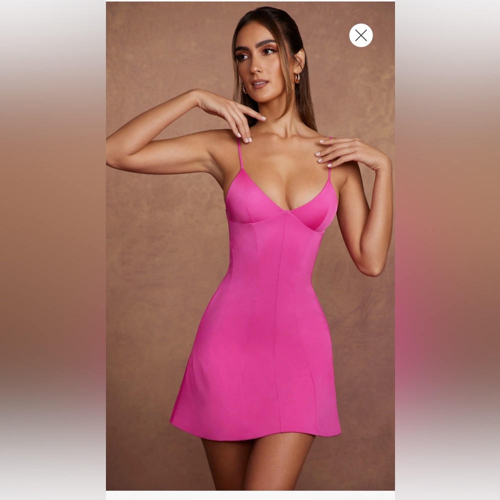 EDONIA
Triangle Cup A-Line Mini Dress in Pink